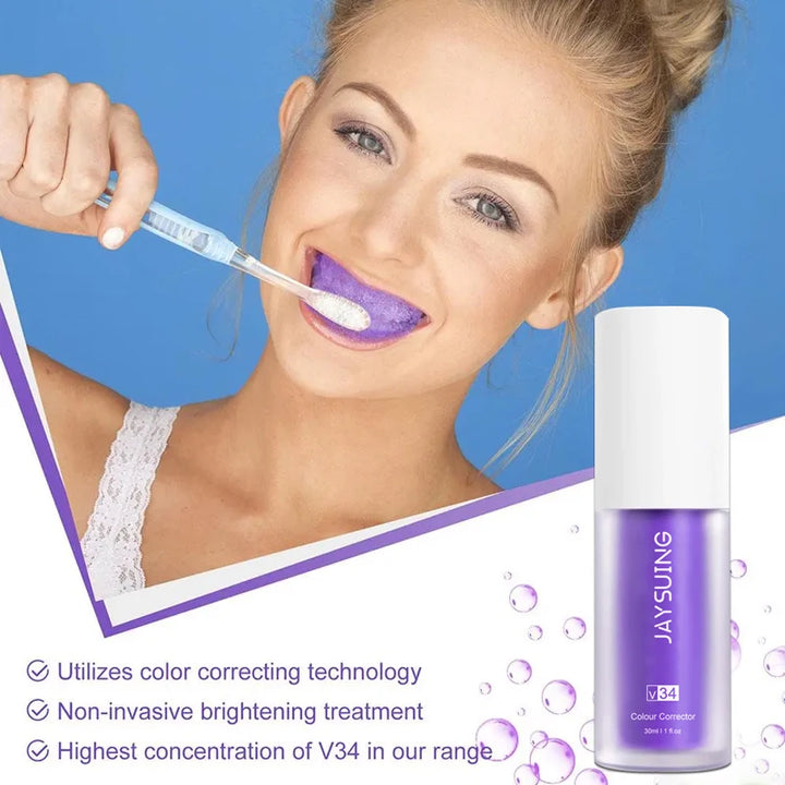 Toothpaste Teeth Whitening ´´V34`` Protect Tooth Enamel Intensive Stain Removal, Toothpaste Improve Yellow Teeth